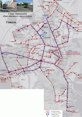 Транспорт Беларуси - Гомель, Схема Маршрутов
